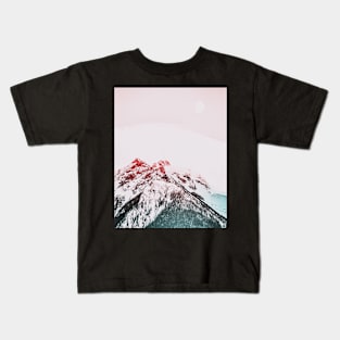 Mountains, Moon, Nature, Fashion print, Scandinavian art, Modern art, Wall art, Print, Minimalistic, Modern Kids T-Shirt